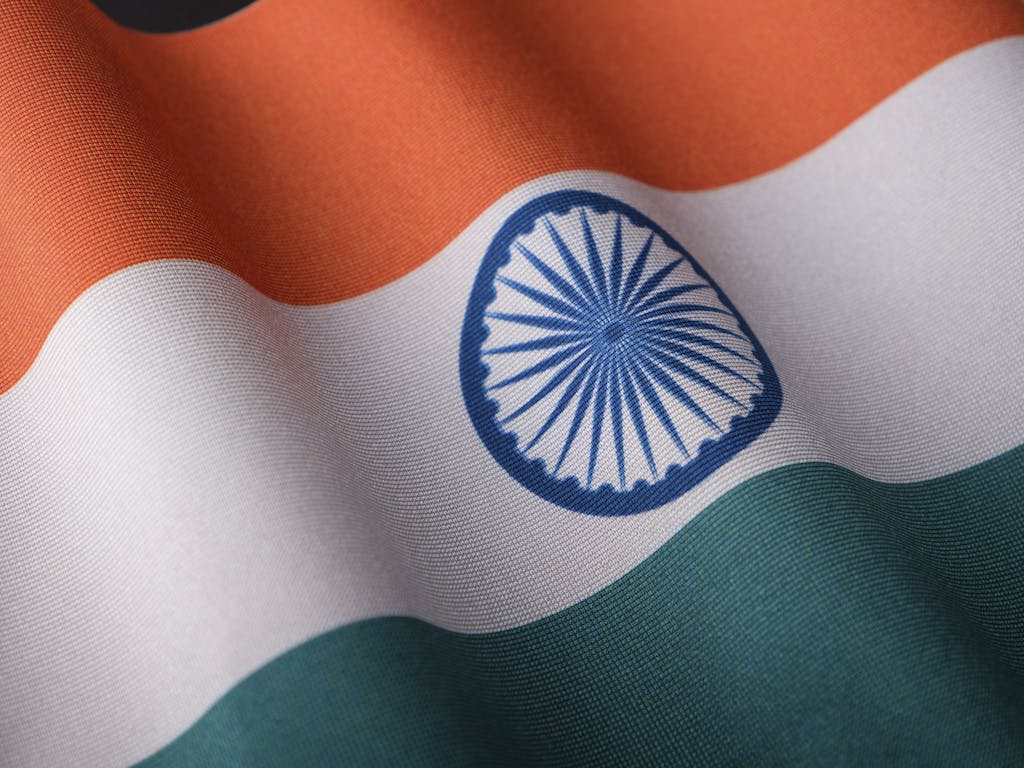 A Close-Up Shot of the Flag of India